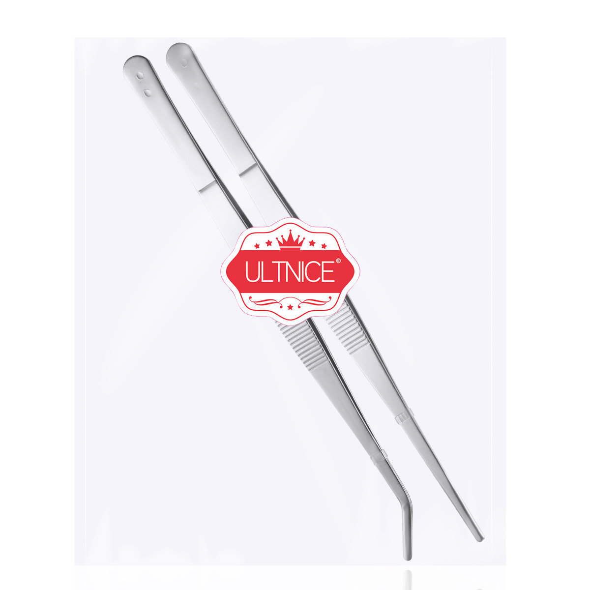 Feeding Tong Stainless - 2 Pinzette in Acciaio Inox Argento
